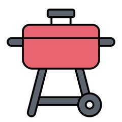 Barbecue grill icon, Summer vacation related vector