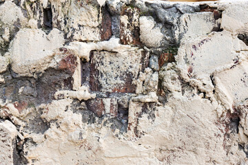 Old brick wall. As vintage grunge background
