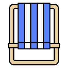 Beach chair icon, Summer vacation related vector