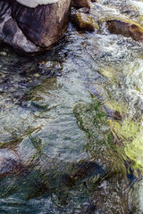 water flowing over rocks