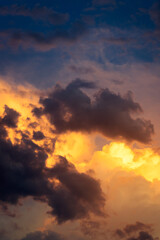 Dramatic stratocumulus clouds at sunset