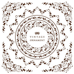 Vintage ornament set. borders and frames. 