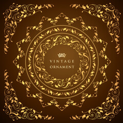 Vintage ornament set. borders and frames. 