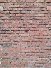 Panoramic background of wide old red brick wall texture. Home or office design backdrop