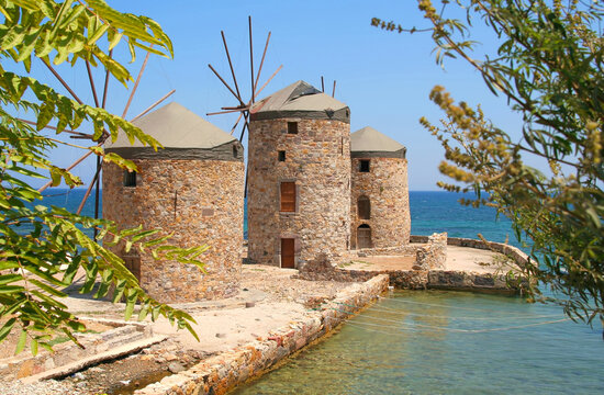 Chios, Greece, windmills