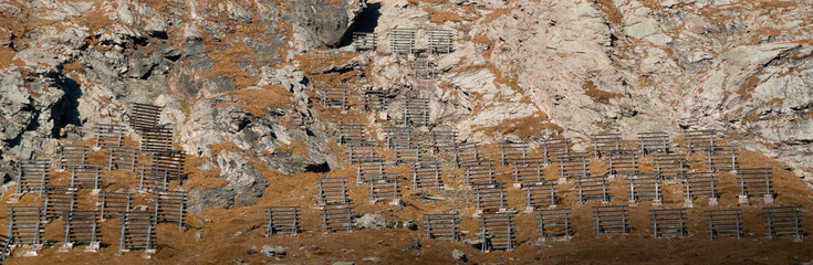 Avalanche protection high up in the mountains