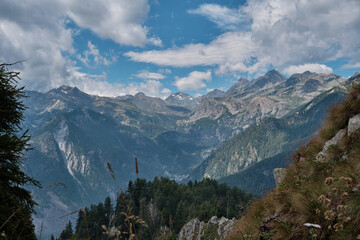 Fototapeta na wymiar Trekking in Aosta Valley, location Tet Du Mond