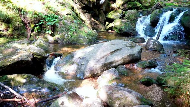 Hochfall Wasserfall bei Bodenmais im Bayerischen Wald Deutschlnad