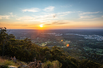 sunset over the city