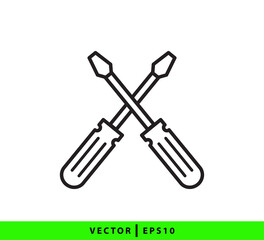 Screwdriver icon vector logo design template