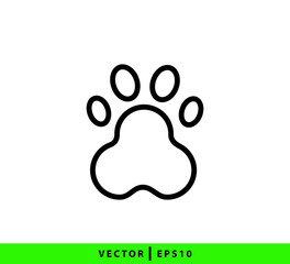 Paw print icon vector logo design illustration