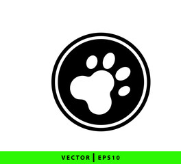 Paw print icon vector logo design illustration
