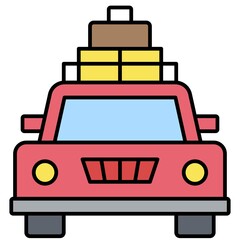Travel car icon, Summer vacation related vector