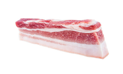 Piece of fresh pork belly on white background