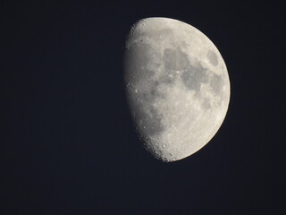 natural satellite of the earth the moon in various phases visible from the city of Białystok in Podlasie, Poland