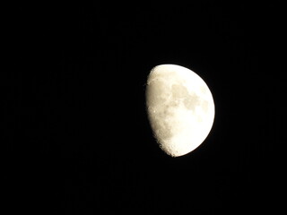natural satellite of the earth the moon in various phases visible from the city of Białystok in Podlasie, Poland