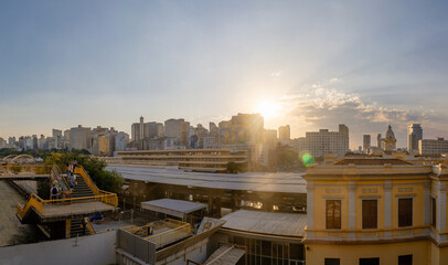 Belo Horizonte downtown skyline at sunset