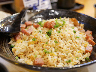 Fried rice with ham and vegetable Japanese style