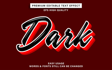 Dark lettering text effect