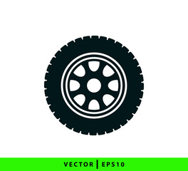 Tire icon vector logo design template flat style