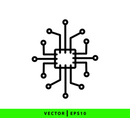 Printed circuit board icon vector logo template