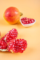 Fresh pomegranate pulp close-up