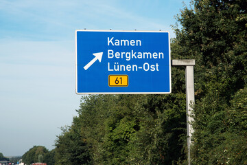 Autobahn 2, Ausfahrt Kamen, Bergkamen, L&uuml;nen-Ost
