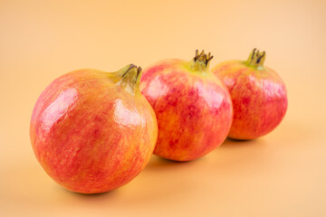 Close-up of ripe delicious pomegranate fruit in autumn