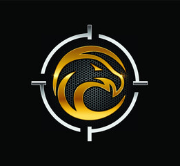 Gold Eagle target logo vector