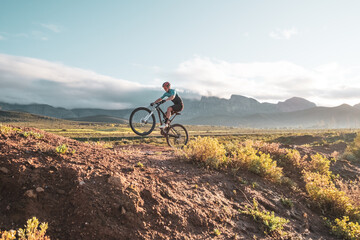 mountain biker on a track