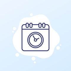 Schedule, planning line icon on white