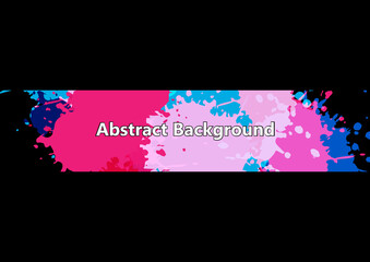 abstract vector splatter blue and pink color design on black color background. illustration vector design