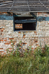 The window of a ruined house