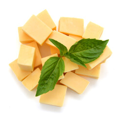 piece of cheese isolated on a white background