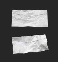 Obraz premium White ripped note, notebook paper stuck with sticky tape on black background.