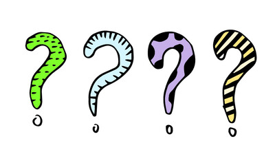 Vector Sketch Question Mark isolated on white background.