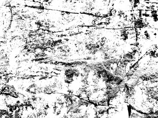 Weathered concrete wall. Rustic stone grit texture. Black stains and noise for distressed effect. Old worn vintage overlay. White paint brushed stroke. Monochrome old concrete wall background