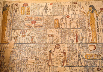 Ancient Egyptian writing, Egyptian hieroglyphs, wall inscriptions