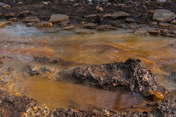 Petroleum pollution in water and nature