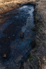 Petroleum pollution in water and nature