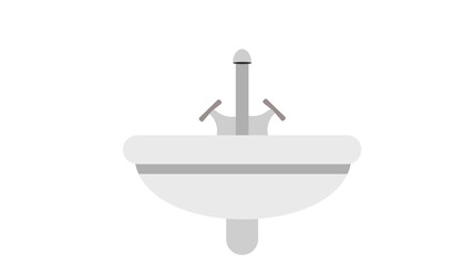 Home sink illustration in a flat style. Furniture for toilet