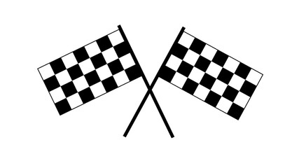 Crossed Checkered Auto Racing Flags