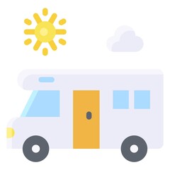 Camping van icon, Summer vacation related vector