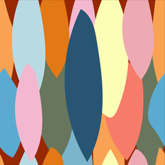 vector seamless pattern abstract drawing from an elongated shape,petal of different colors for wallpaper or fabric