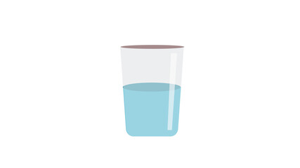 glass of water flat design isolated on white background
