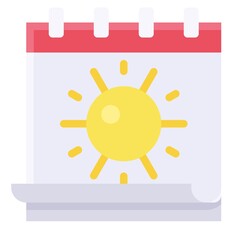 Summer calendar icon, Summer vacation related vector