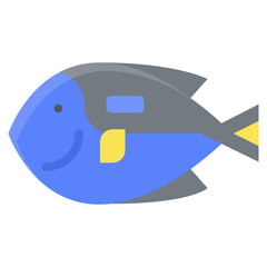 Blue tang fish icon, Summer vacation related vector