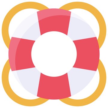 Lifebuoy or lifebelt icon, Summer vacation related vector