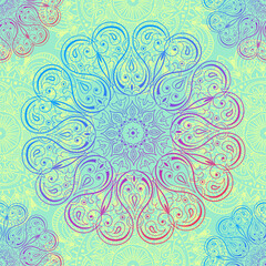 Ornamental seamless pattern with mandala. Vintage, paisley elements. Ornament. Traditional, Ethnic, Turkish, Indian motifs. Great for fabric and textile, wallpaper, packaging or any desired idea