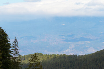 Beautiful authentic rocky landscape of the Pyrenees. Bulgaria. Natural mountain landscape as background.